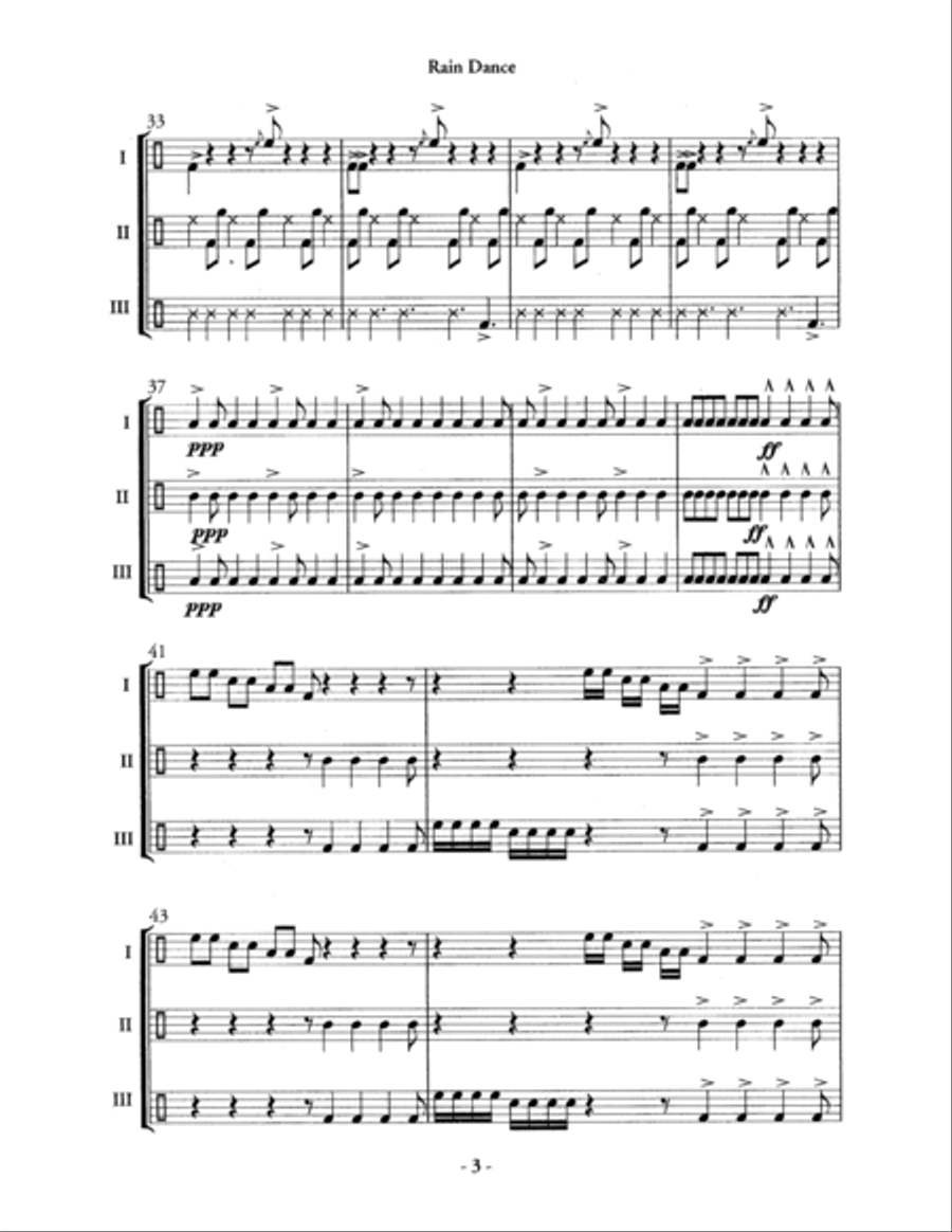 Rain Dance Percussion scores gallery preview page 4