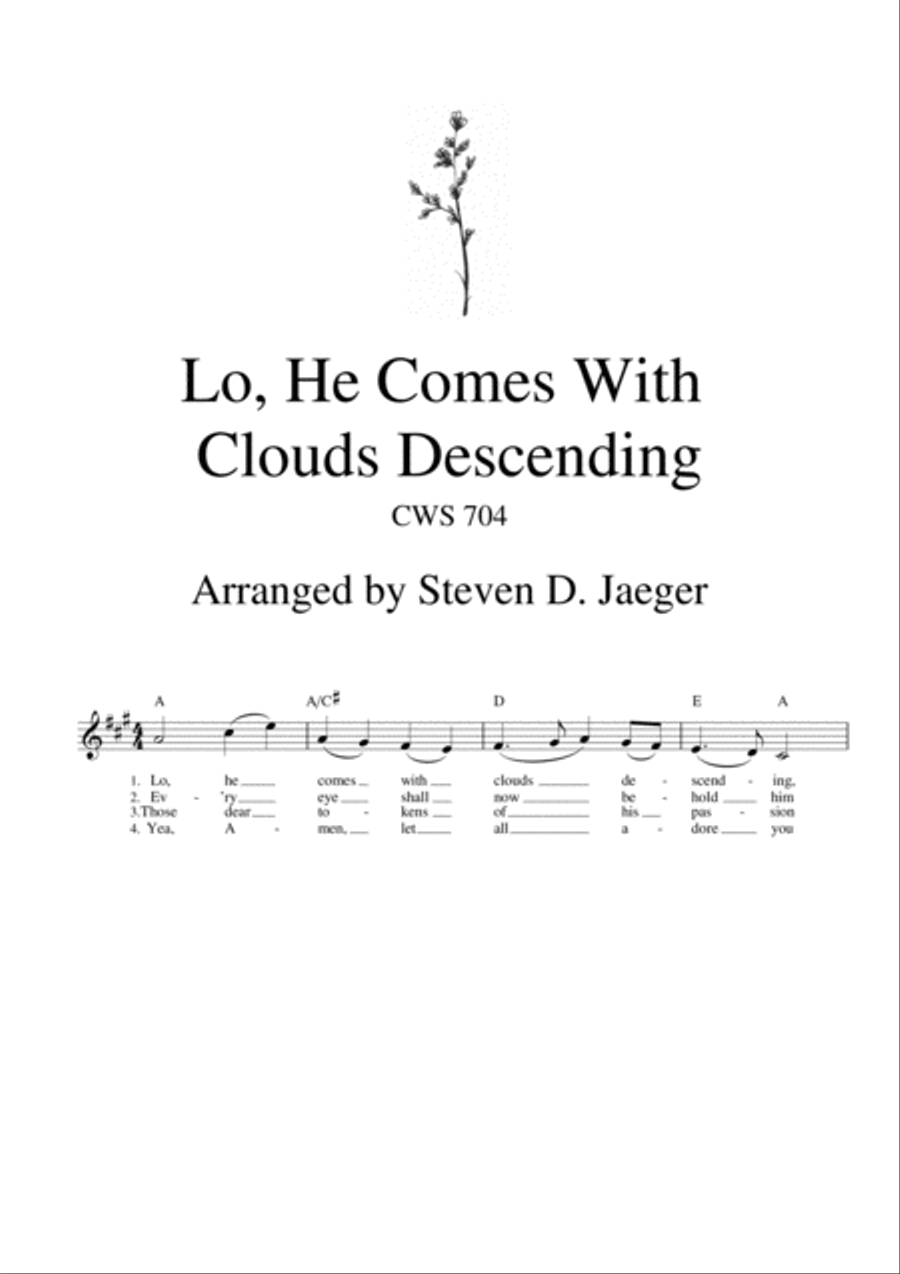 Lo, He Comes With Clouds Descending - CWS 704 - Bb sax Woodwind Duet scores gallery preview page 1