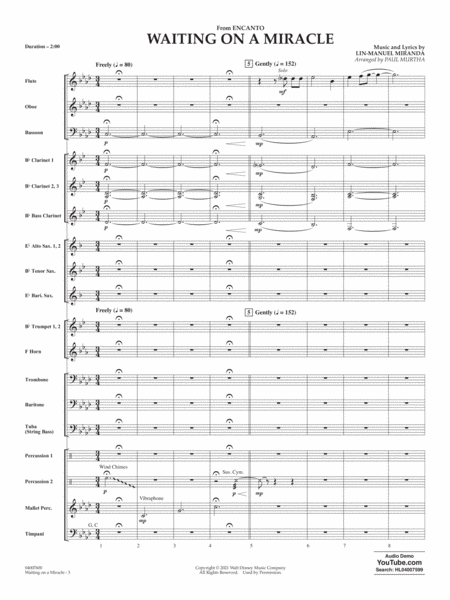 Waiting On A Miracle (from Encanto) (arr. Paul Murtha) - Conductor Score (Full Score)