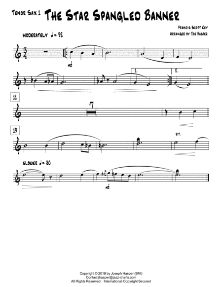The Star Spangled Banner (for Jazz Ensemble) image number null