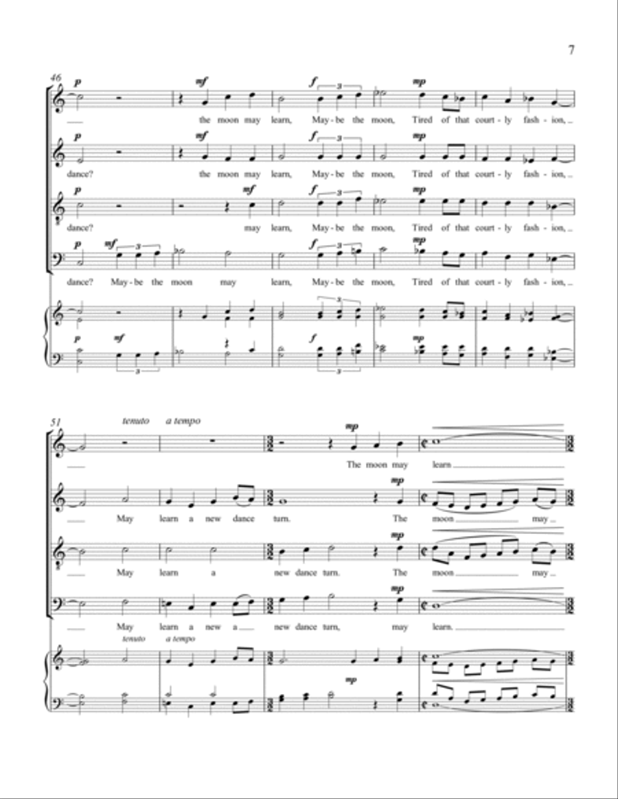 The Cat and the Moon The Cat and the Moon 4-Part scores gallery preview page 6