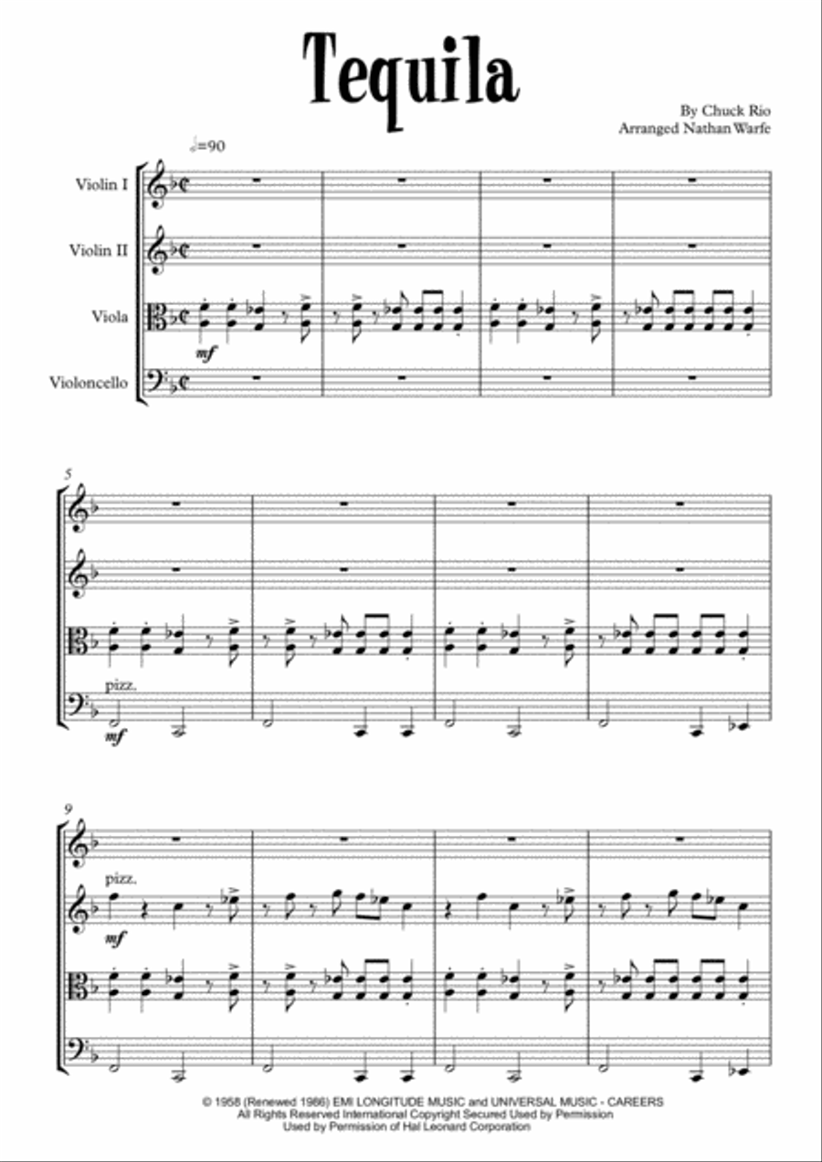 Tequila String Quartet scores gallery preview page 3