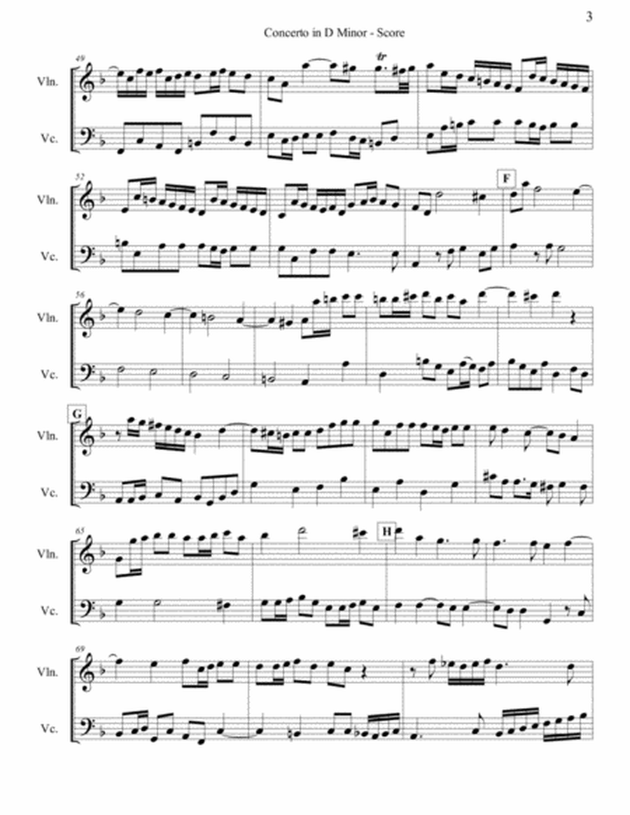 Vivaldi Concerto in D Minor (1st Mvt.) for Violin & Cello image number null
