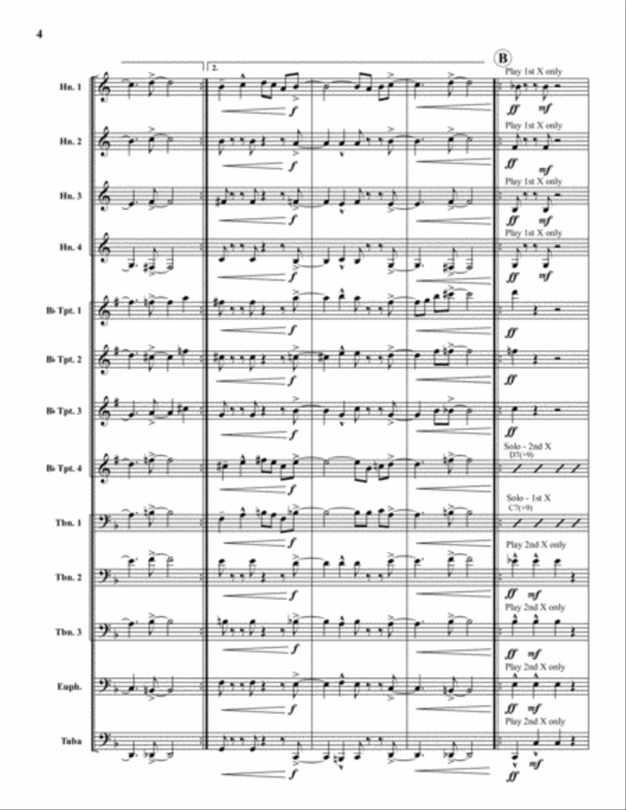Stop-Time Blues Brass Ensemble scores gallery preview page 4