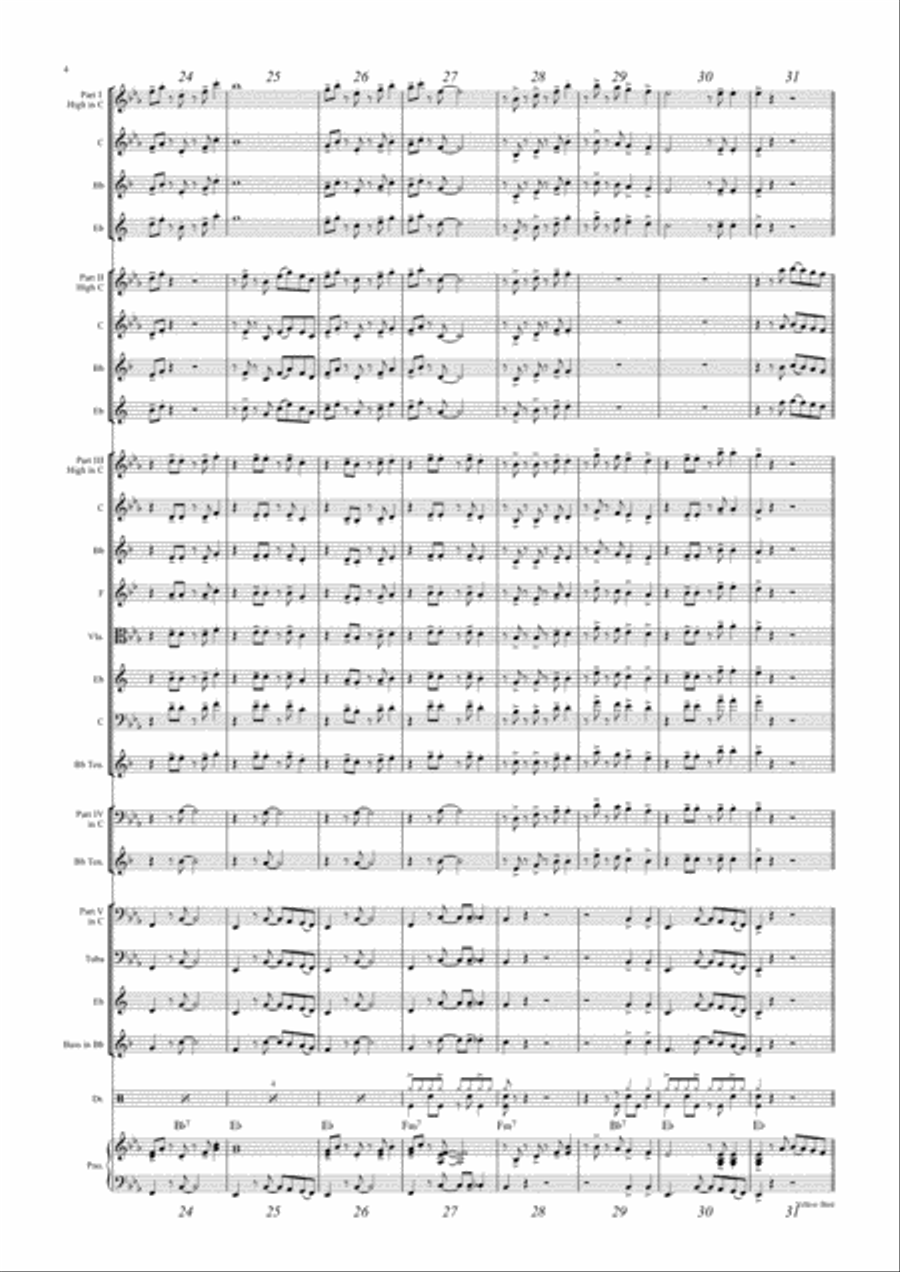 Yellow Bird - Haitian Folk Song - Calypso - School Band Concert Band scores gallery preview page 4