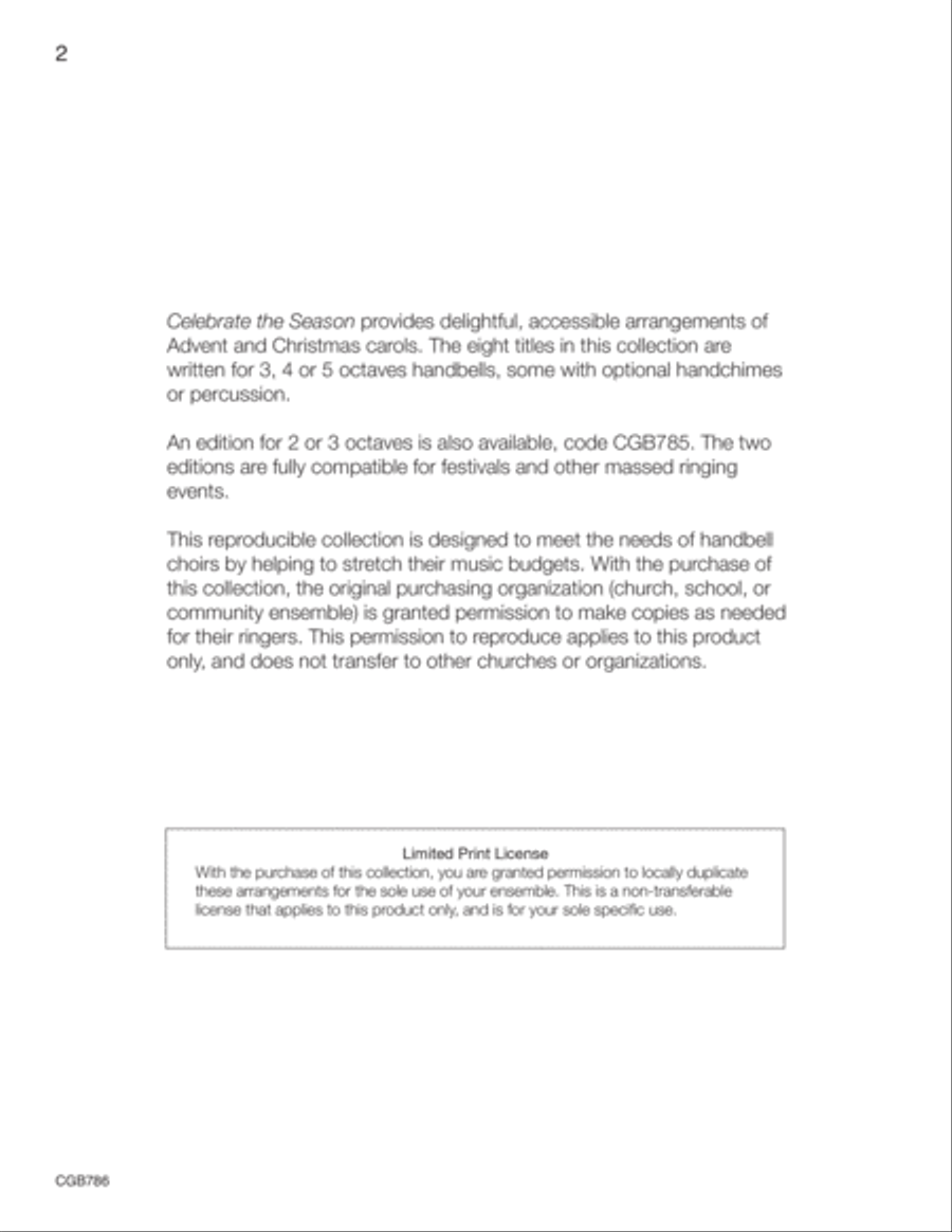 Celebrate the Season: Reproducible Advent and Christmas Carols (3-5 octaves) 5-Octaves scores gallery preview page 3