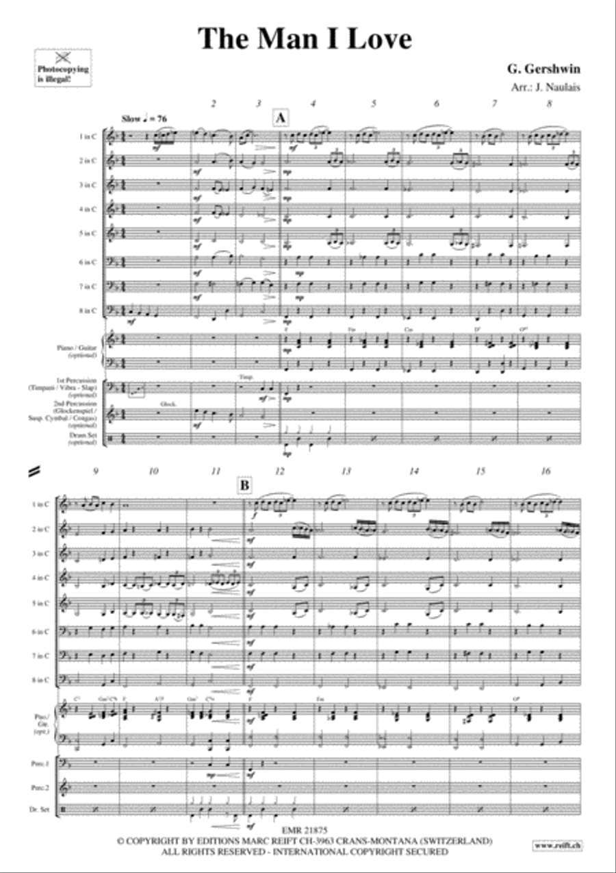 The Man I Love Concert Band scores gallery preview page 3