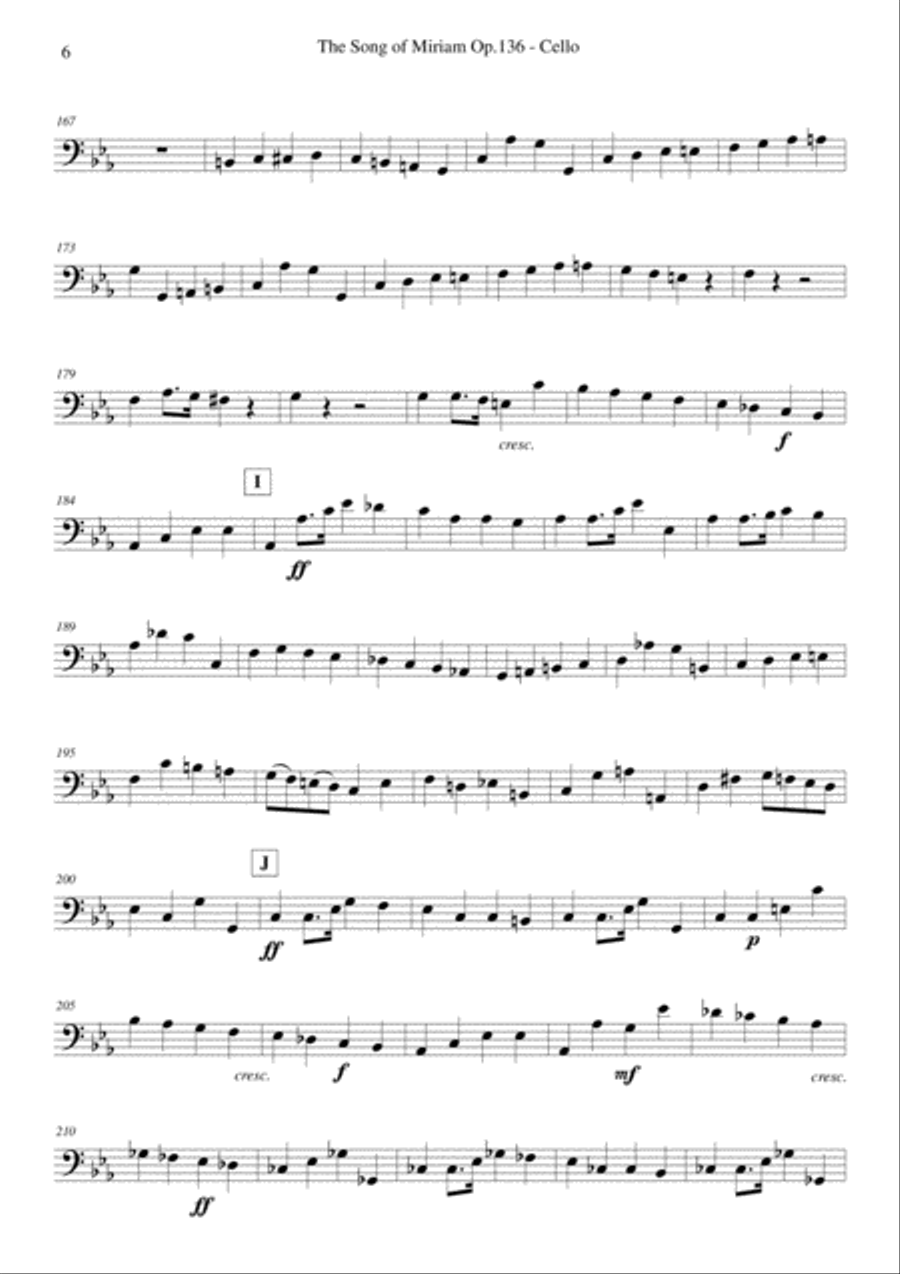 Schubert - The Song of Miriam Op.136 - Cello 4-Part scores gallery preview page 5