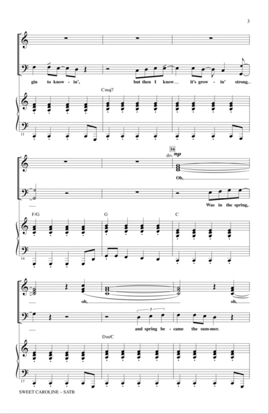 Sweet Caroline (Ed. Kirby Shaw) 4-Part scores gallery preview page 2
