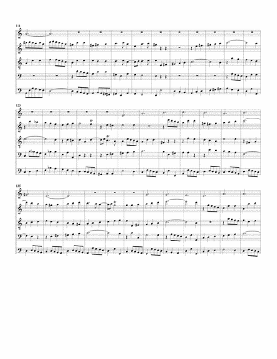 Coro: Sei nun wieder zu Frieden from Cantata BWV 21 (arrangement for 5 recorders)