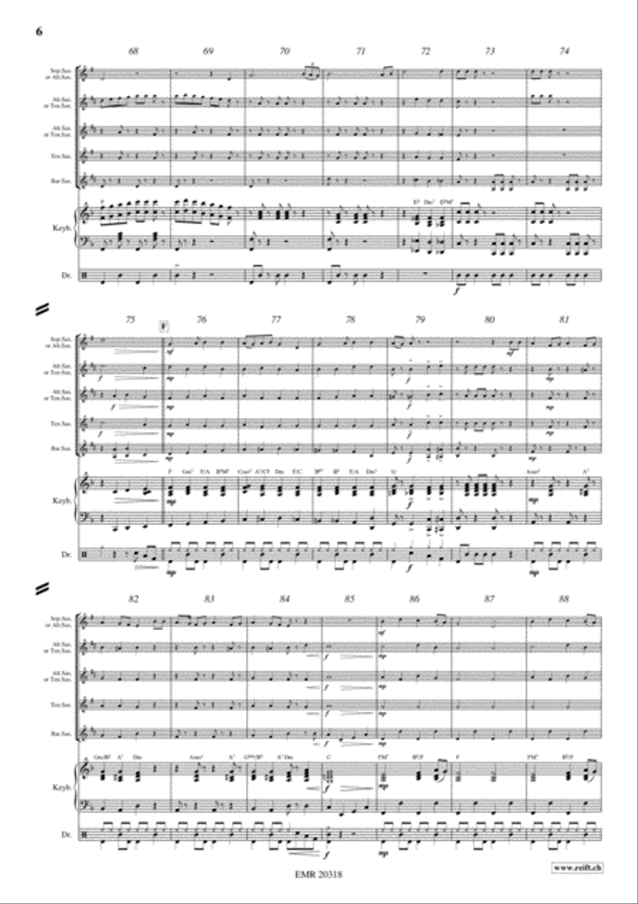 Pop Folk Suite Pop Folk Suite Saxophone Quintet scores gallery preview page 6