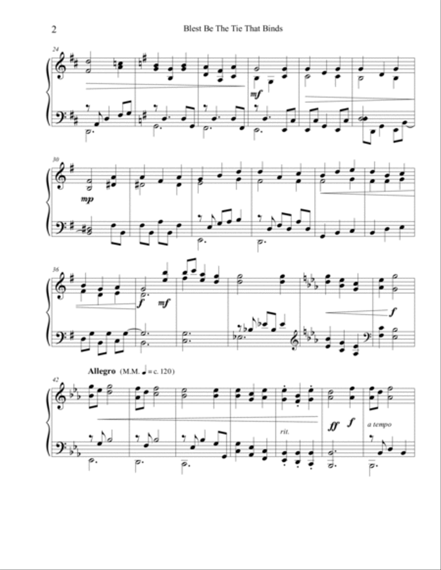 Blest Be The Tie That Binds II Piano Solo scores gallery preview page 2