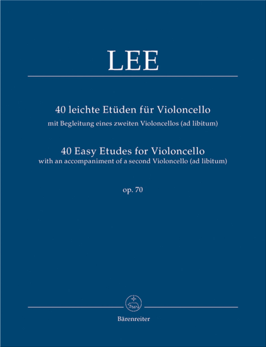 40 leichte Etueden for Violoncello with accompaniment of a second Violoncello (ad lib) op. 70 Cello scores gallery preview page 1