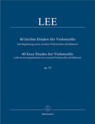 Book cover for 40 leichte Etueden for Violoncello with accompaniment of a second Violoncello (ad lib) op. 70