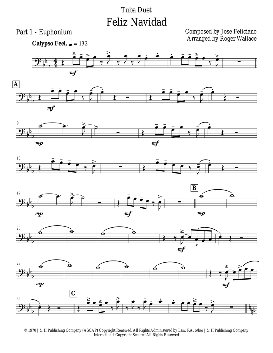 Feliz Navidad Brass Duet scores gallery preview page 5