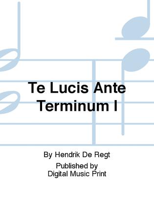 Te Lucis Ante Terminum I