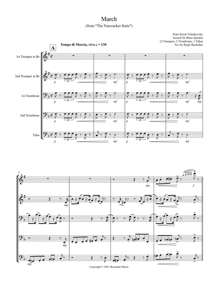 March (from "The Nutcracker Suite") (F) (Brass Quintet - 2 Trp, 2 Trb, 1 Tuba)