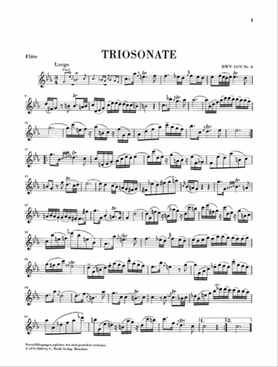 Trio Sonata and Canon Perpetuus from the musical offering fur Flute, Violin and Basso Continuo BWV 1079 Nr. 8 und 9 Flute scores gallery preview page 3