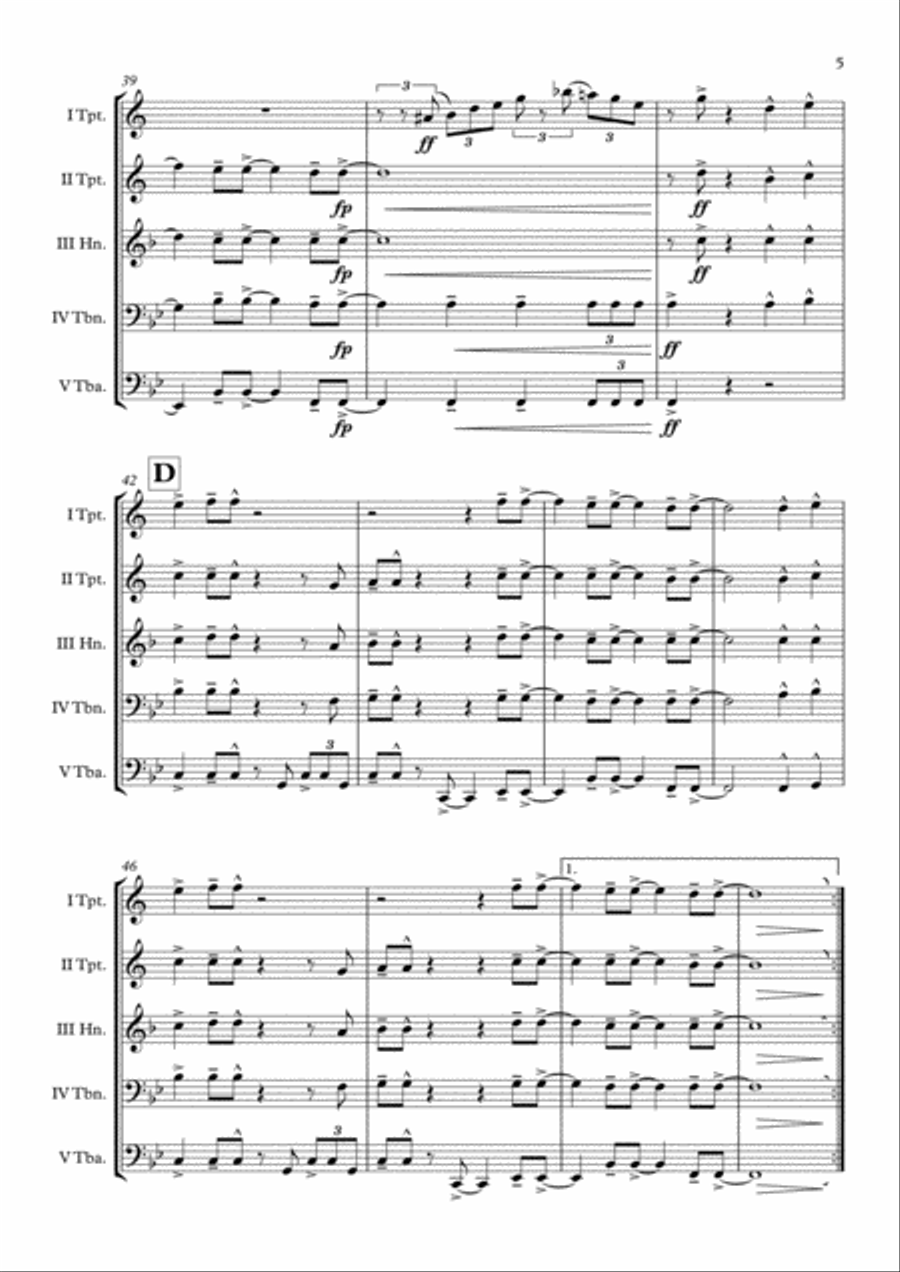 Rosanna Brass Quintet scores gallery preview page 6