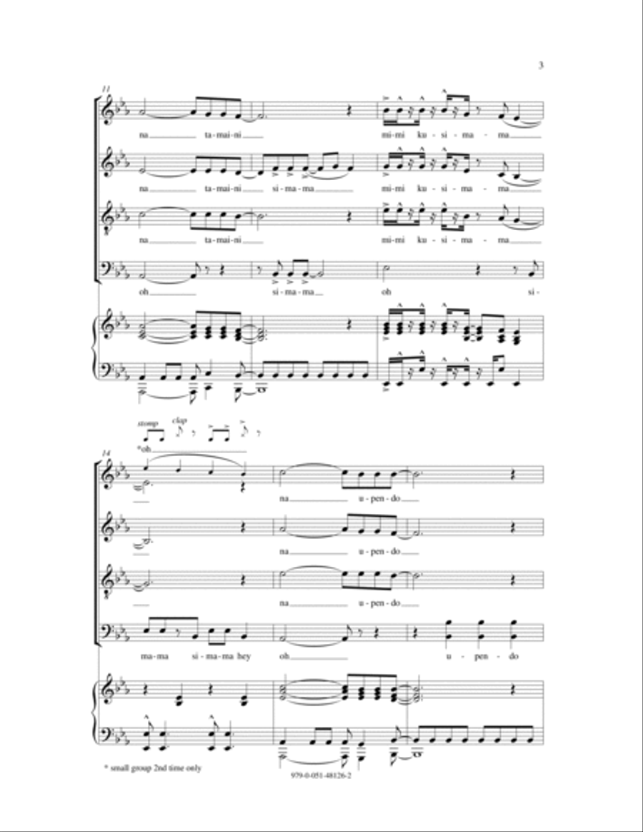 Kusimama (Stand Tall) 4-Part scores gallery preview page 3
