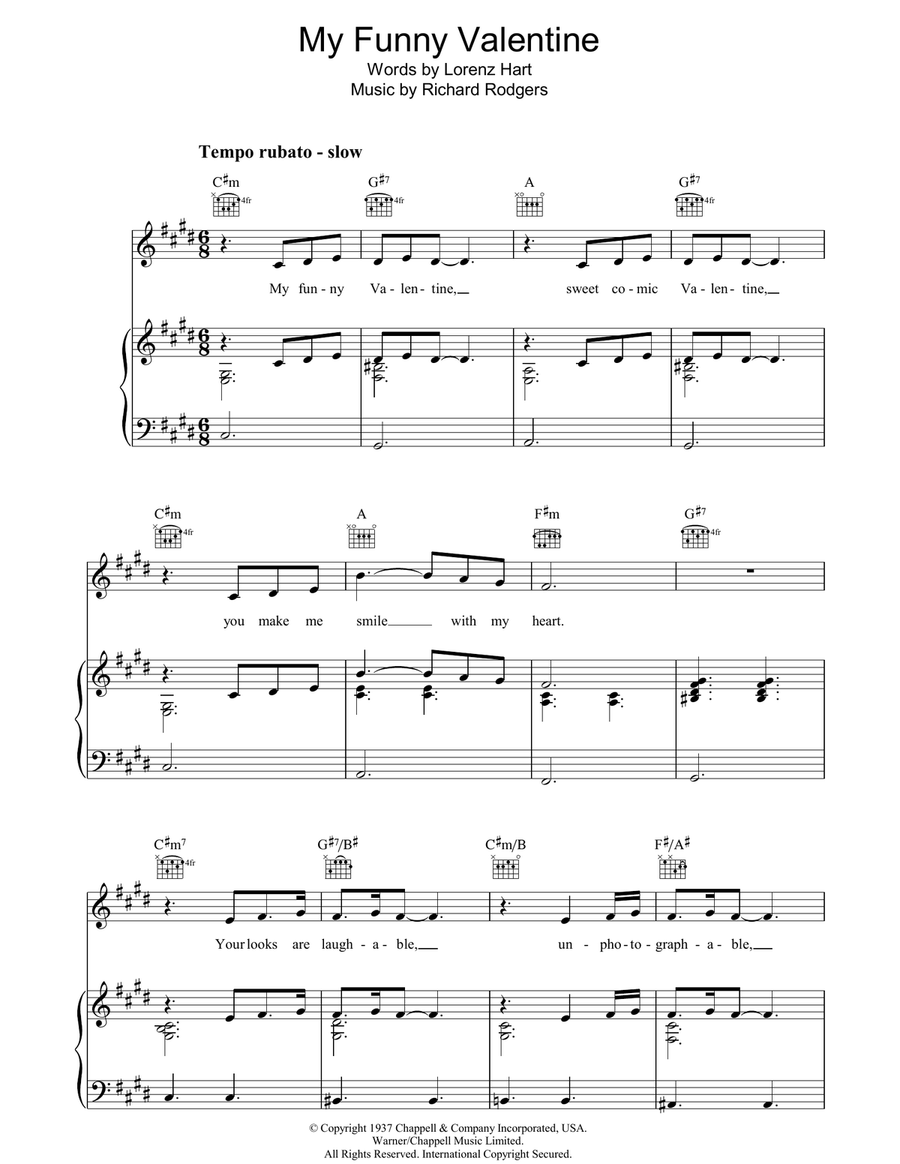 My Funny Valentine Guitar scores gallery preview page 1