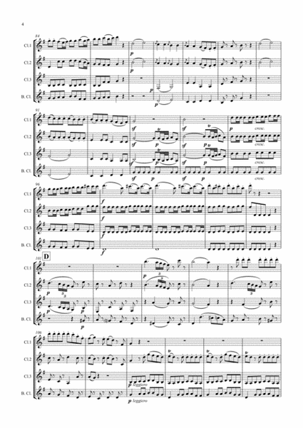 Mozart: Serenade No.13 in G "Eine Kleine Nachtmusik" K.525 Mvt.I Allegro - clarinet quartet image number null