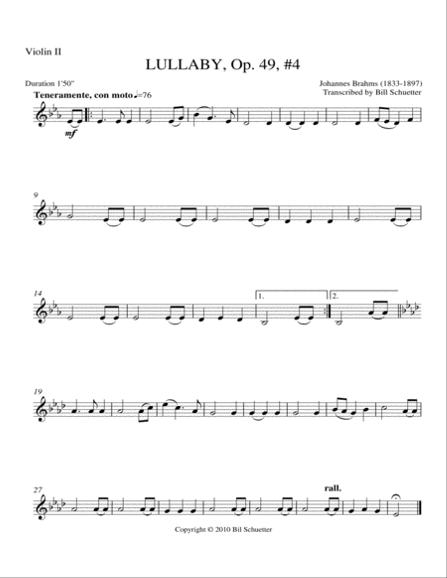 Lullaby Op 49, #4 Orchestra scores gallery preview page 4