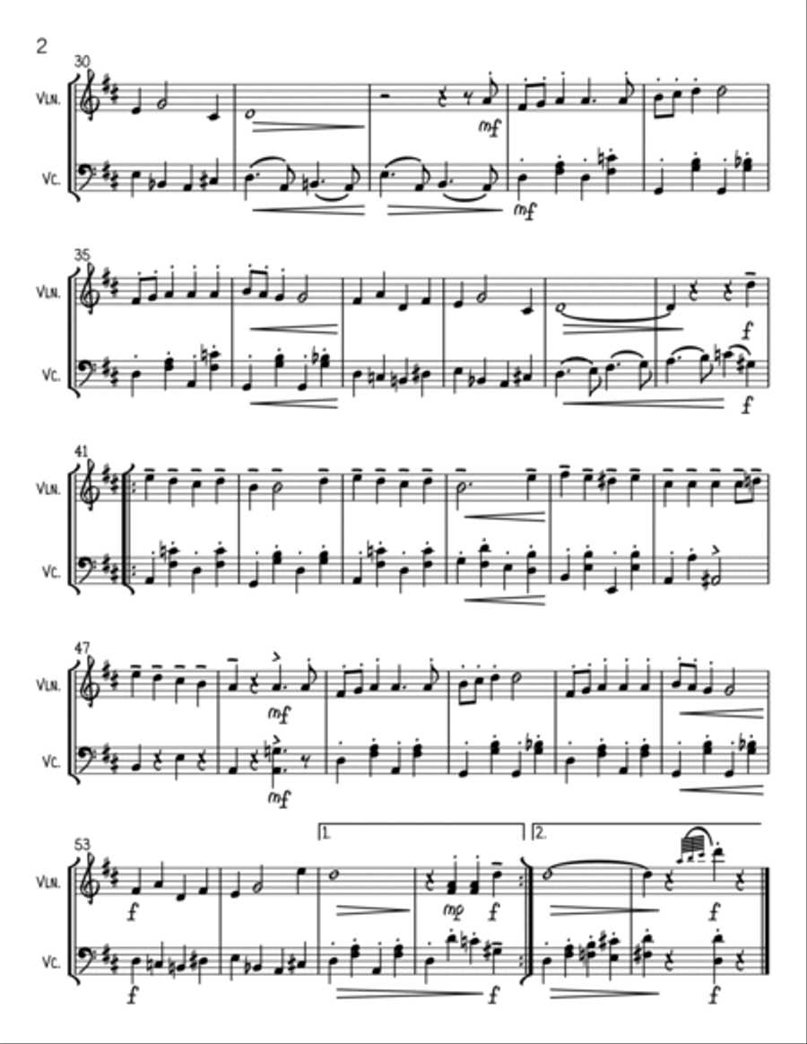 Santa Claus Is Comin' To Town String Duet scores gallery preview page 2