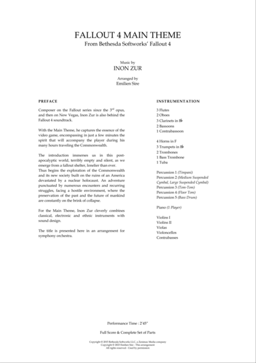 Theme From Fallout(r) 4 Full Orchestra scores gallery preview page 4