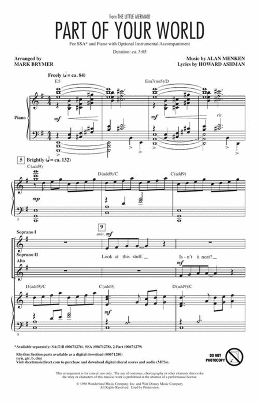 Part of Your World SSA scores gallery preview page 3