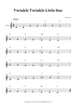 Twinkle Twinkle Little Star - (C Major - with Chords)