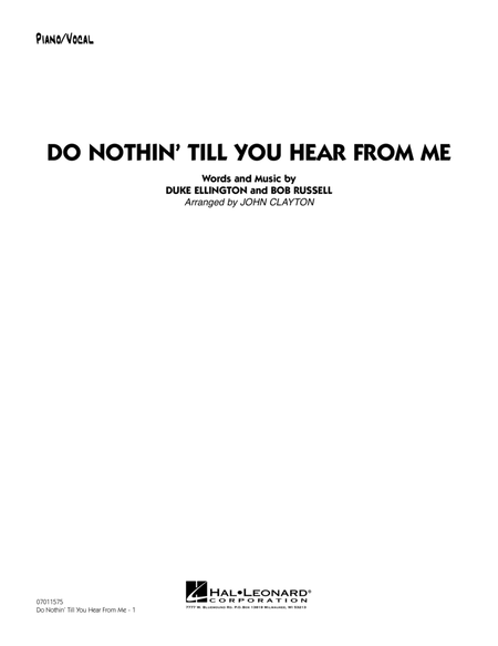 Do Nothin' Till You Hear From Me - Piano/Vocal Solo