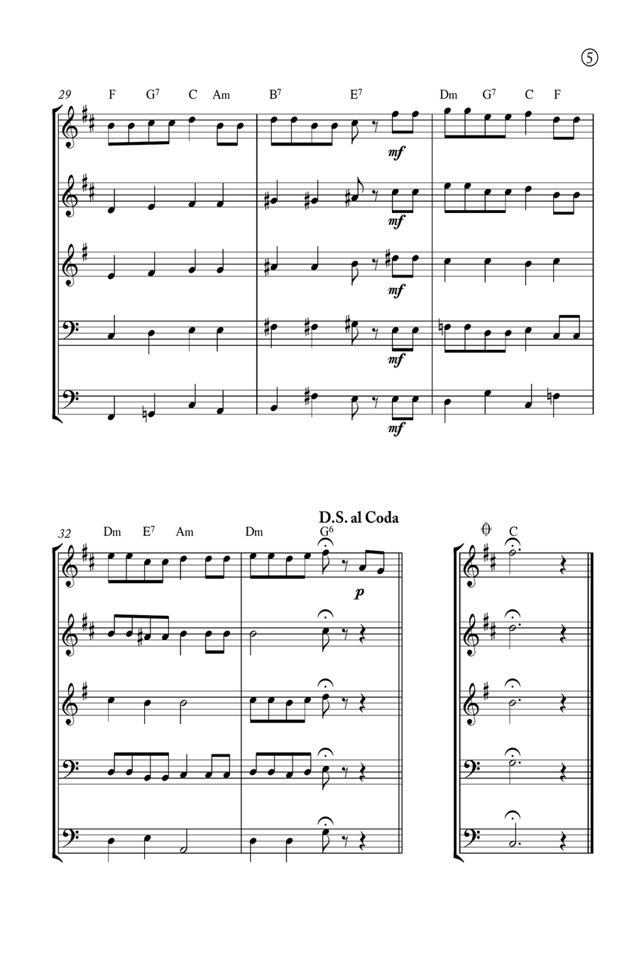 Hymne A L'amour Brass Quintet scores gallery preview page 5