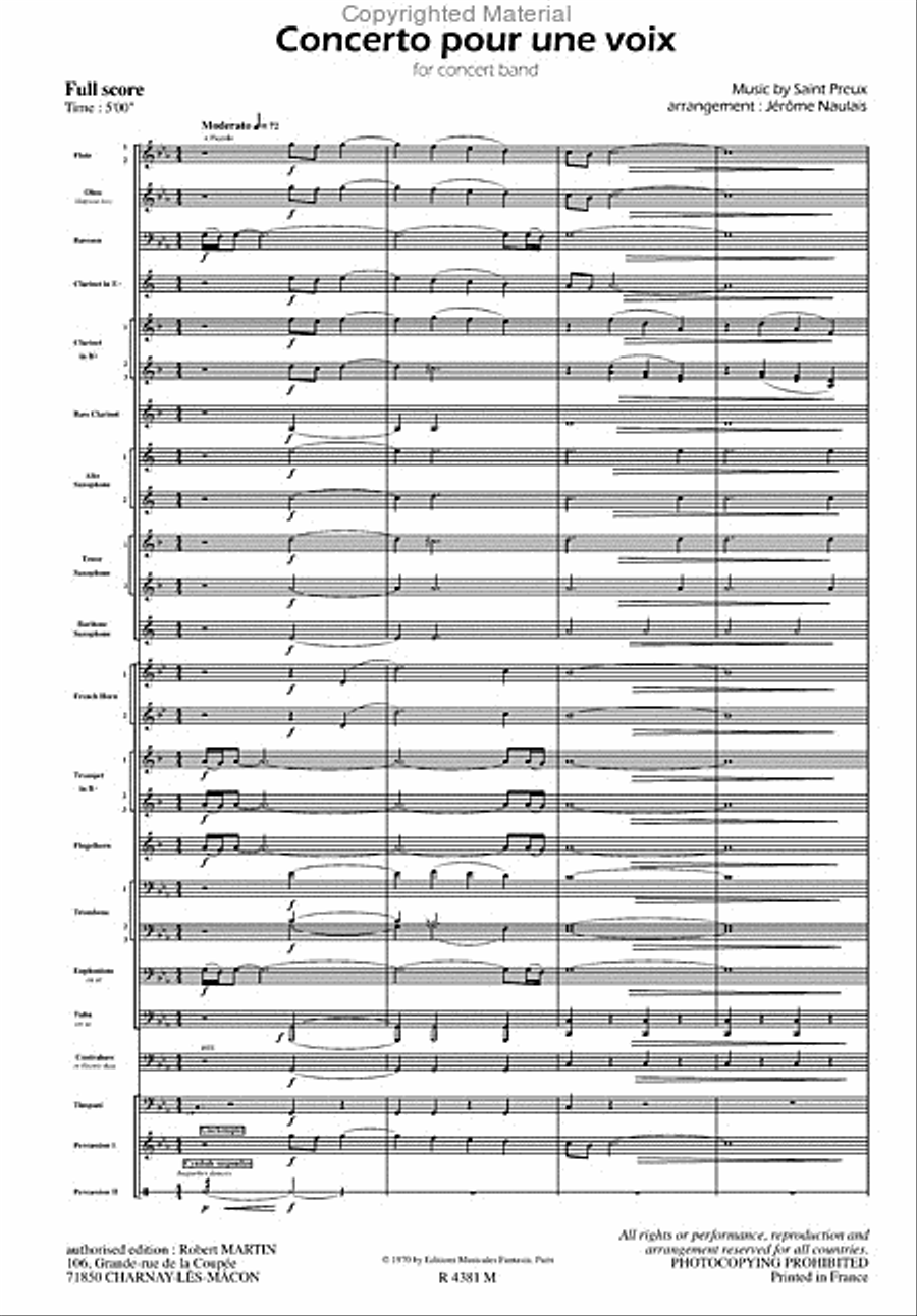 Concerto Pour Une Voix Concert Band scores gallery preview page 2