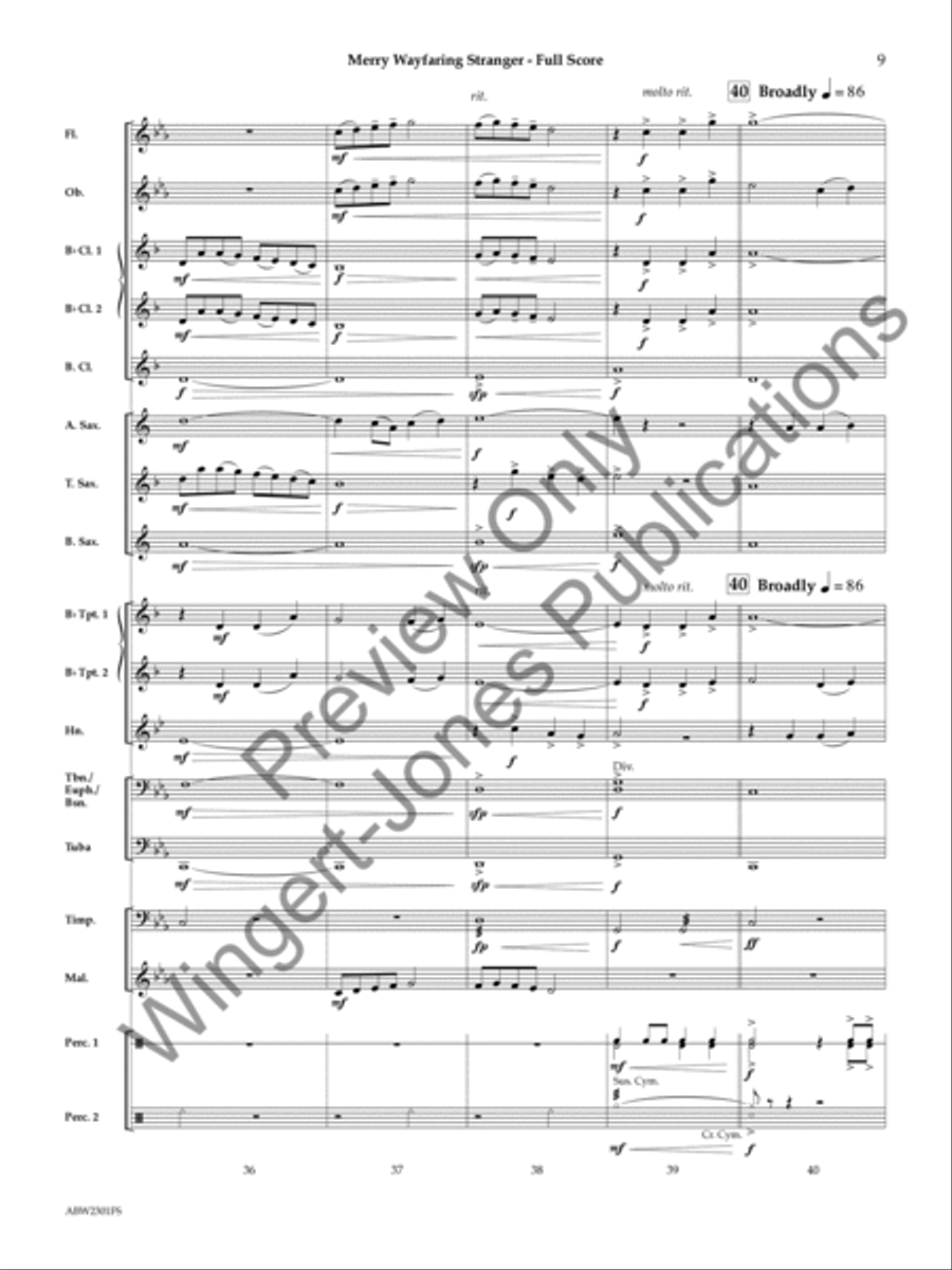Merry Wayfaring Stranger Merry Wayfaring Stranger Concert Band scores gallery preview page 10