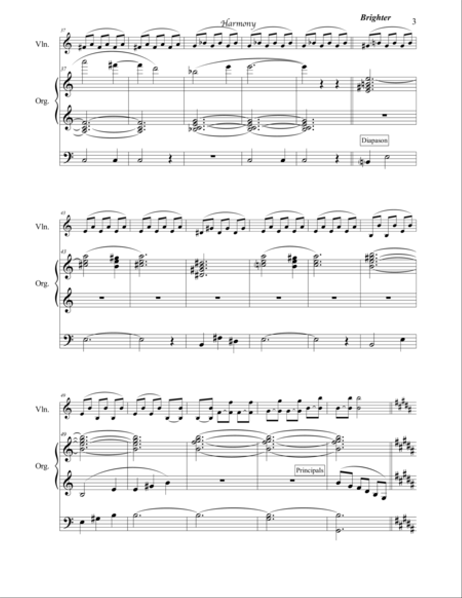 Harmony - for violin and organ String Duet scores gallery preview page 3