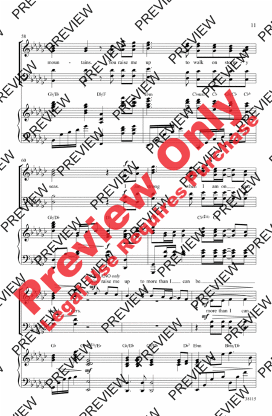 You Raise Me Up 4-Part scores gallery preview page 11