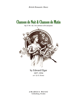Book cover for Chanson de Nuit and Chanson de Matin Op. 15 for clarinet in Bb and piano