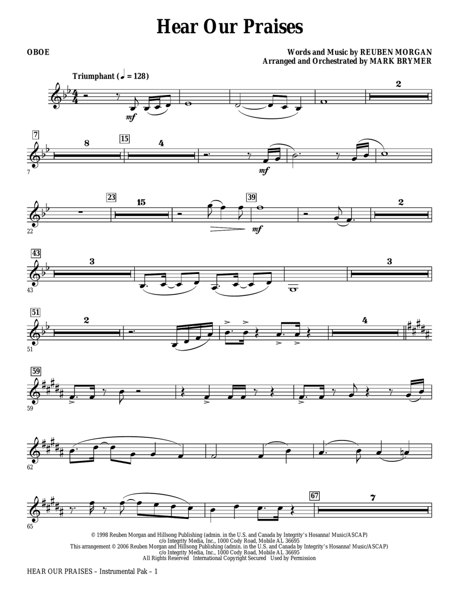 Hear Our Praises (arr. Mark Brymer) - Oboe