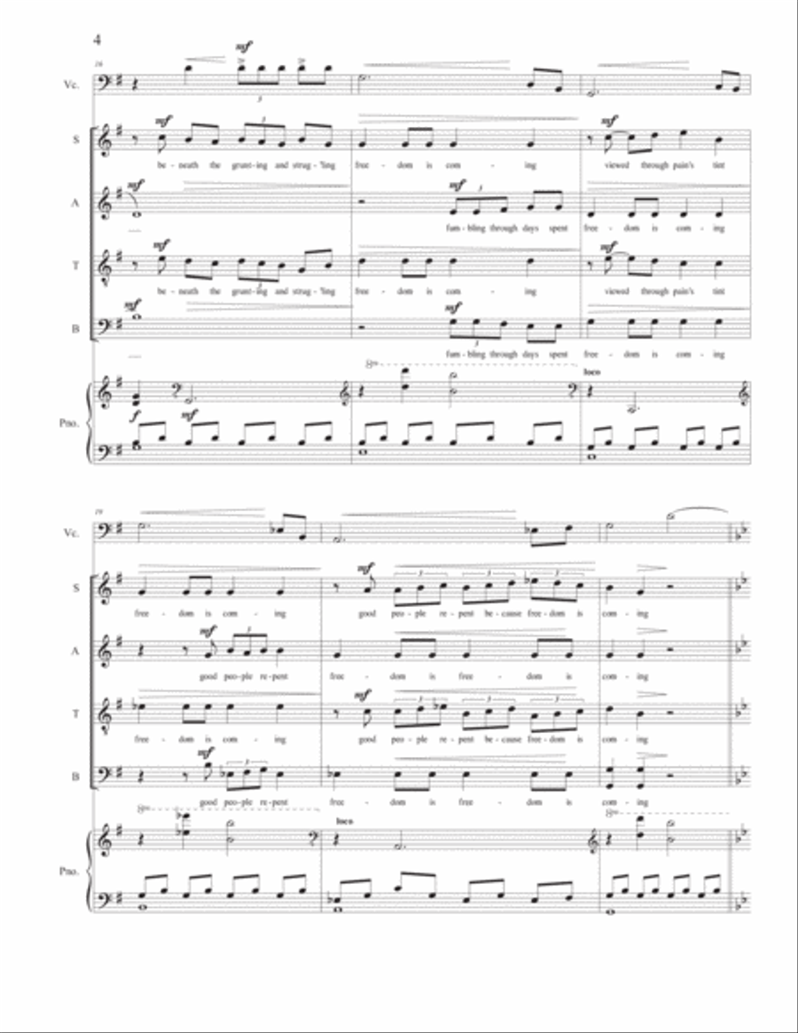 My Freedom Is Coming 4-Part scores gallery preview page 4