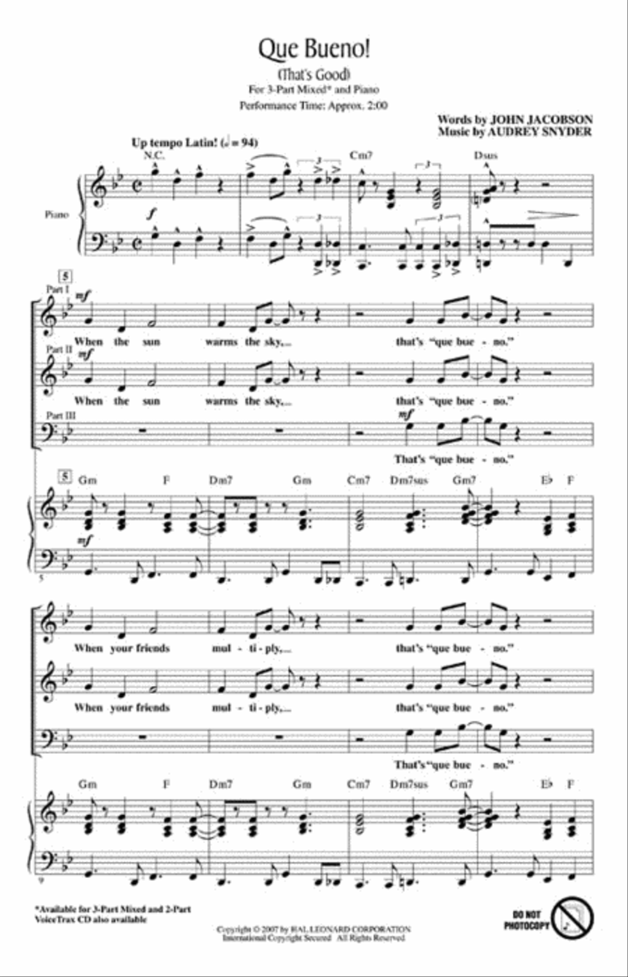 Que Bueno! 3-Part scores gallery preview page 2