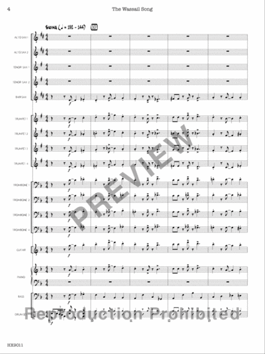 The Wassail Song Jazz Ensemble scores gallery preview page 5