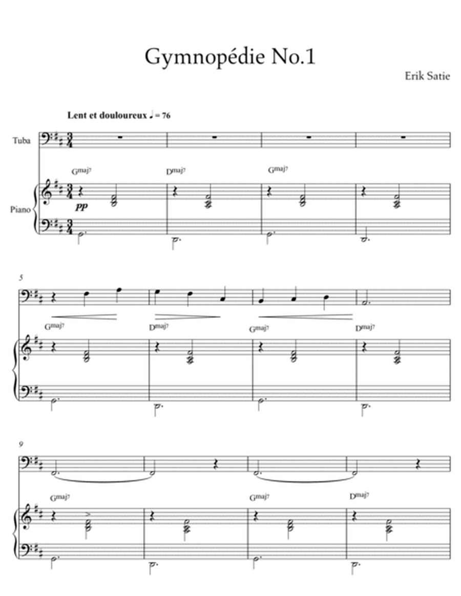 Erik Satie - Gymnopedie No 1 (Piano and Tuba) image number null