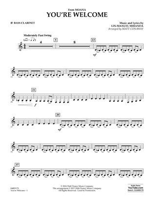 You're Welcome (from Moana) (arr. Matt Conaway) - Bb Bass Clarinet