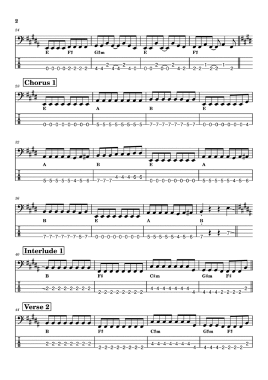 Breathless Guitar Tablature scores gallery preview page 2