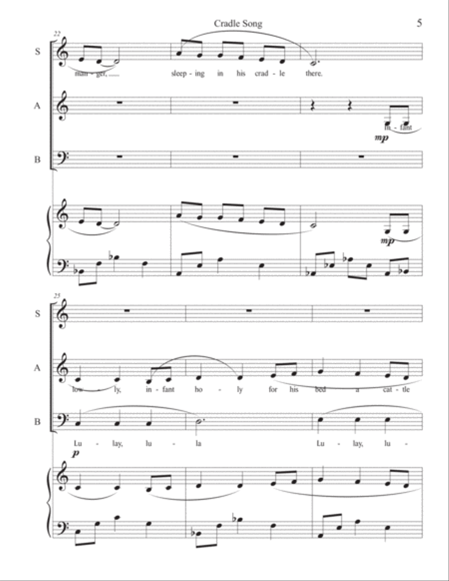 Cradle Song Cradle Song 3-Part scores gallery preview page 5