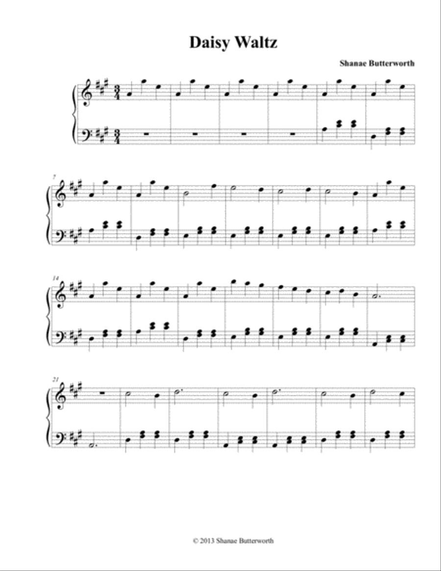 Daisy Waltz Piano Solo scores gallery preview page 1