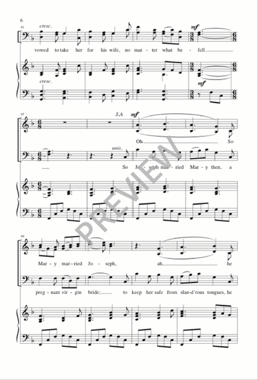 Young Mary Lived in Nazareth 4-Part scores gallery preview page 7