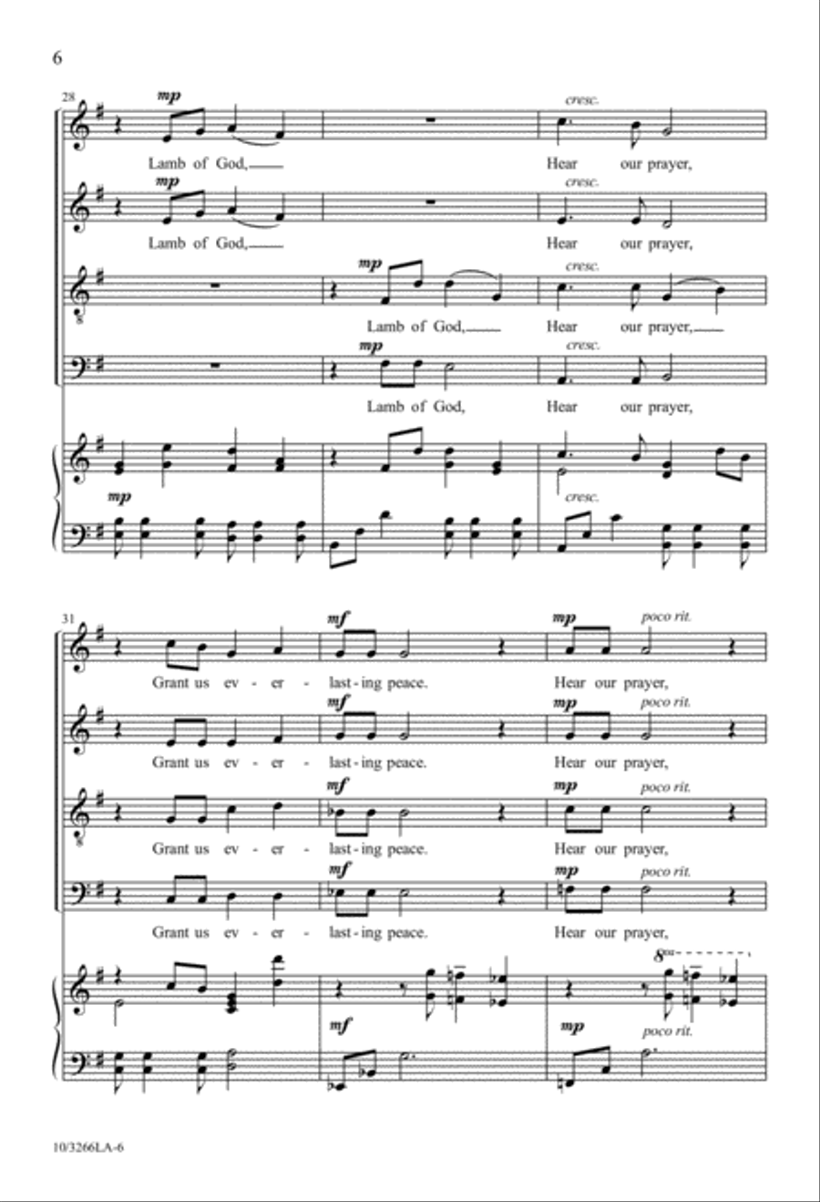 Prayer for Peace 4-Part scores gallery preview page 6