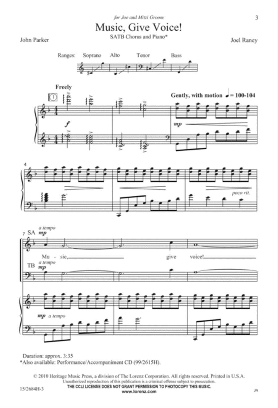 Music, Give Voice! Music, Give Voice! 4-Part scores gallery preview page 4